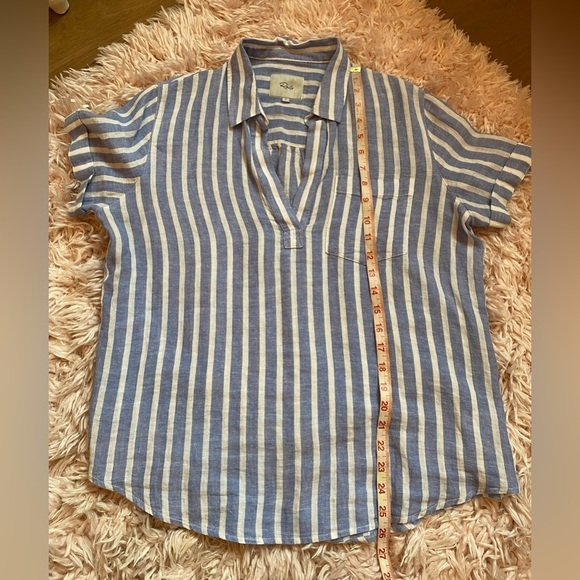 Rails white and blue Savannah Juneau Stripe linen shirt small or medium - Picture 10 of 13
